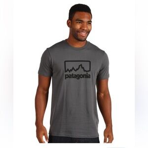 Patagonia Responsibilli Tee Outline Logo Charcoal Short-Sleeve Logo Tee Large